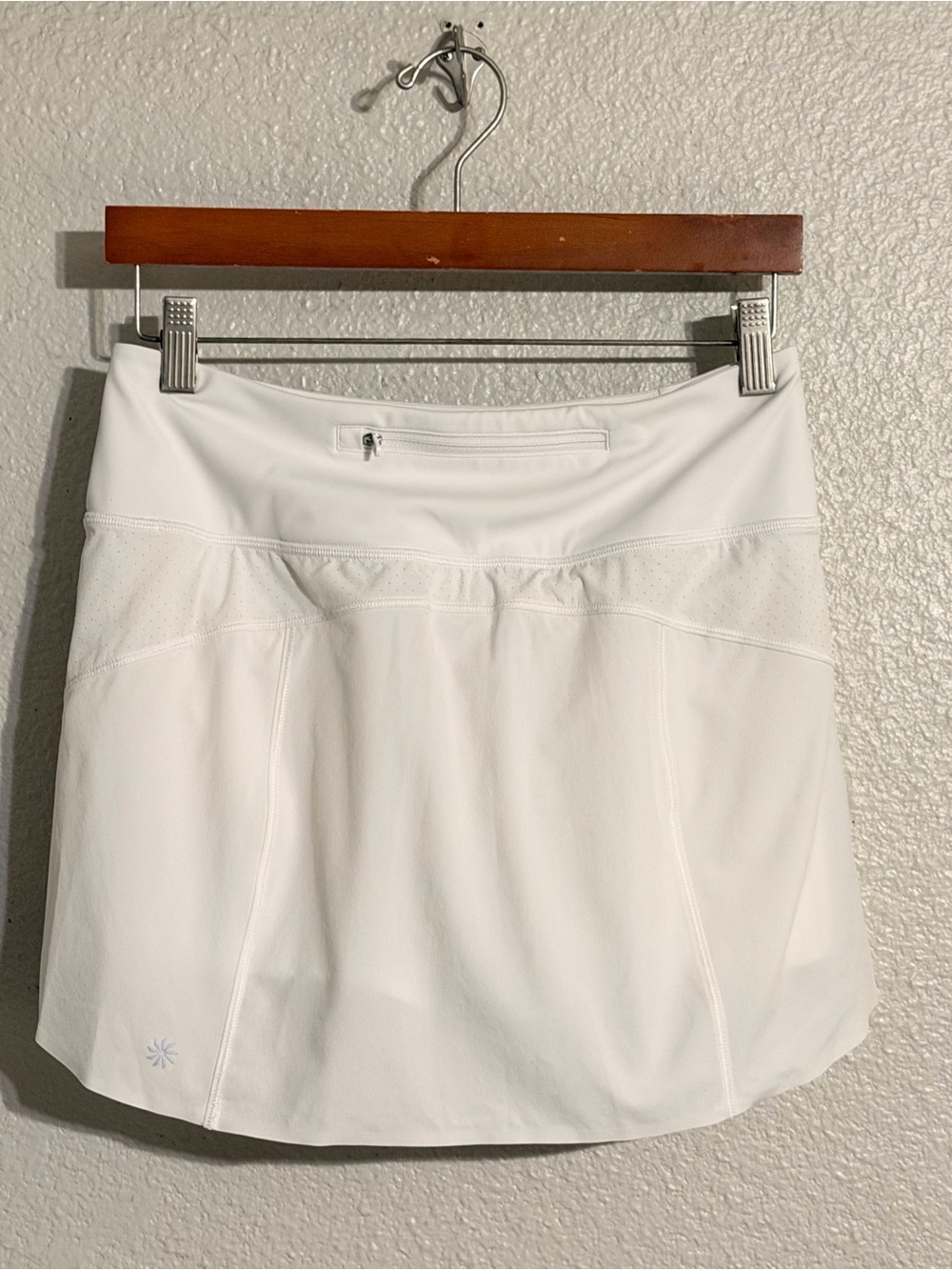 Athleta White Athletic Skort with Zipper Pocket